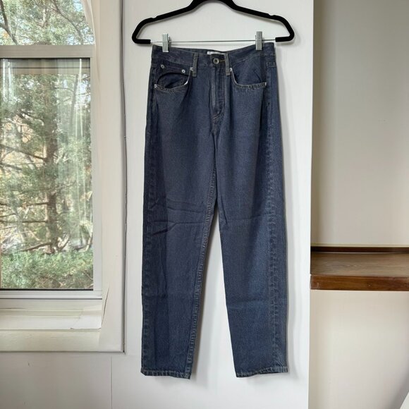 Rag & Bone Rosa Miramar Liquid Straight-Leg Pants Sweatpant Jeans Dark Wash 24 - Picture 5 of 11